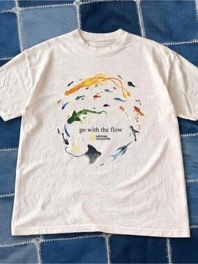 National Geographic "Go With The Flow" Fish Graphic T‑Shirt